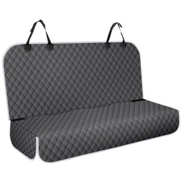 NECKORY Backseat Cover for Dogs, Waterproof and Non-Slip Pet Bench Seat Covers, Car Seat Protector for Back Seat, Universal Size Rear Car Seat Cover Fits Cars, Trucks and SUVs, L-Charcoal Grey&Grey