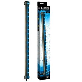 ViaAqua Blue LED Submersible Air Bubble Light Underwater Aquarium Fish 6,12,18" (18" 3.3w Blue LED Light & Airstone)