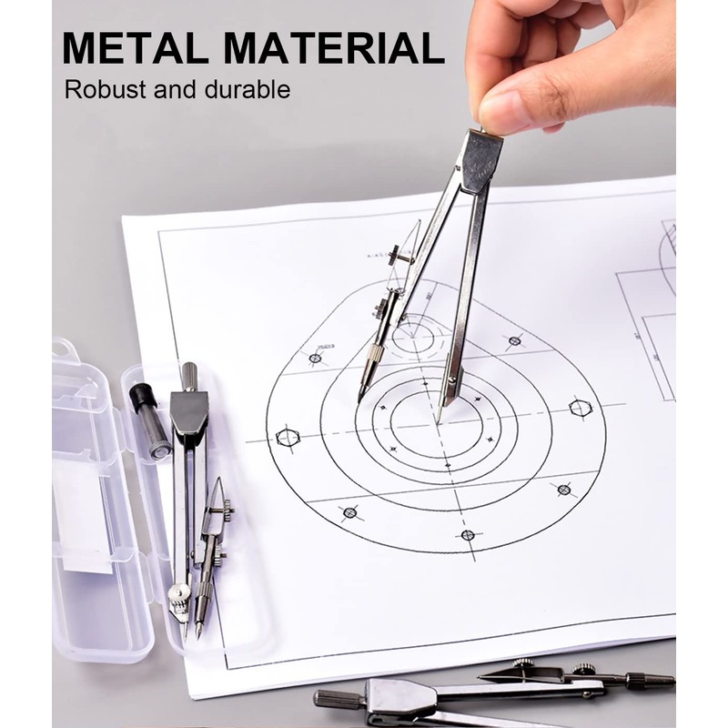 DEZ 1 Piece Compass with Locking Screw Compass Technical Drawing