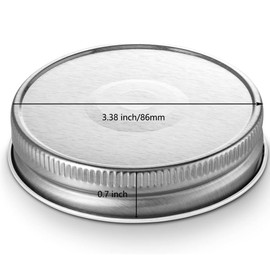 BSL® 50Pcs Wide Mouth Mason Jar Lids Canning Lids for Large Mouth Jars,Leak Proof,Airtight,Silicone Seal,Seal Tinplate Metal Can Lids, 86mm/3.38 inch(Silver)