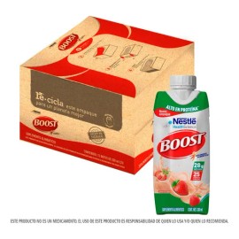 Pack x12 Suplementos Alimenticios Alto En Proteína Sabor Fresa 3960 ml Boost