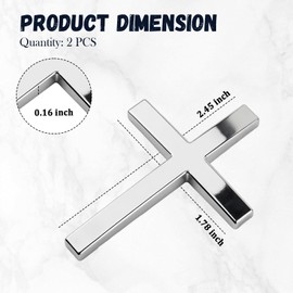 2PCS Individual Jesus Cross Car Emblem,3D Metal Car Badges for Covering Scratches and Cars Decoration,Universal & Self-Adhesive Cross Stickers for Cars Exterior Accessories