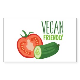 CafePress Vegan Friendly Sticker Rectangle Bumper Sticker Car Decal