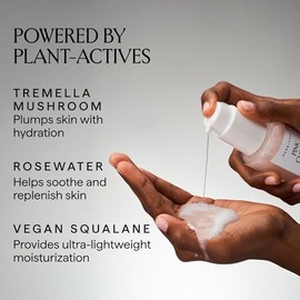 HERBIVORE Pink Cloud Limpiador cremoso de gelatina, lavado facial hidratante con agua de rosas, escualano + hongo tremella, limpia suavemente + elimin