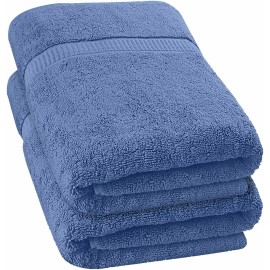 EXCELSIOR INT Blue Pack of 2 Large Bath Towels 100% Cotton 27"x54" Highly Absorbent Soft