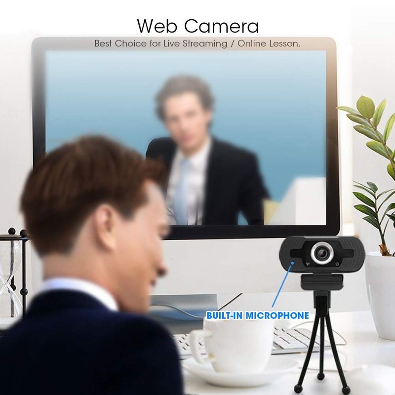 HD Webcam with Microphone, HD 1080P 2MP USB Webcam Desktop
