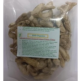 BSD Organics SpicY Garnish Dried Chopped Ginger/Ginger Flakes/Ginger Cubes - 50 Grams