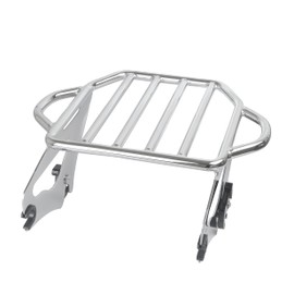 SWESGI Detachable Luggage Rack 2-Up Mounting Rack Compatible for Harley Davidson Touring Road King Street Electra Glide 2009-2024 Chrome