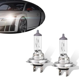 dawfall Pack-2 Car H7 Halogen Bulbs, 55W 12V Quartz Lamp, Super Bright Beam Low/High Beam Fog Light Replacement, All-in-one Plug and Play Bulb, Universal Lighting Accessories for Cars (White Light)