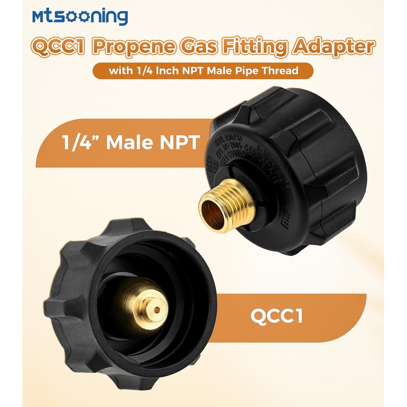 4PCS QCC1 Nut Propane Gas Fitting Adapter Kit,5040 QCC1 Nut