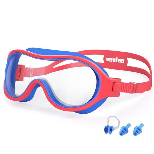 COOLOO Swimming Goggles for Kids 6-16 Kids Swimming Goggles for Children Teens Anti-Fog Anti-UV Clear Wide View Boys Girls