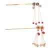 DECHOUS 2pcs Retro Vintage Chinese Style Hair Sticks with Metal