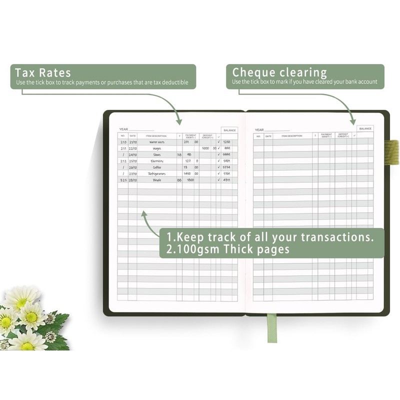 Check Registers for Personal Checkbook, Blugool Checkbook Register with Check