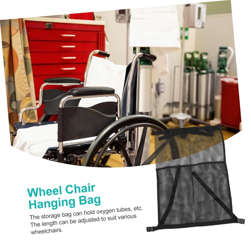 Healeved Oxygen Cylinder Holder Bag for Wheelchair Adjustable Straps Mesh