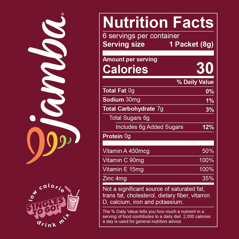 Jamba Singles To Go! razzmatazz smoothie-inspired powdered drink mix packets,