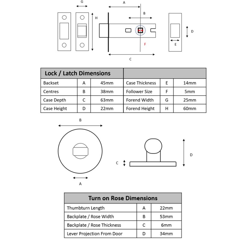 HANDLEZONE® SSS Bathroom Toilet Door Kit - DDA Disabled Turn