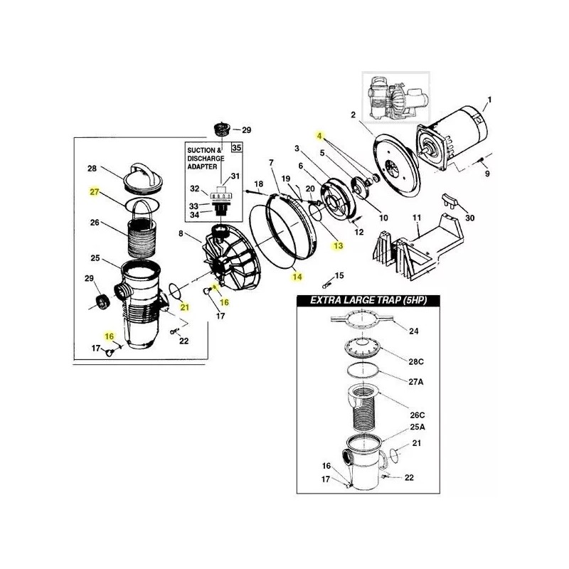 Pentair Pump Seal Repair Kit for Challenger Pump For Salt/Ozone