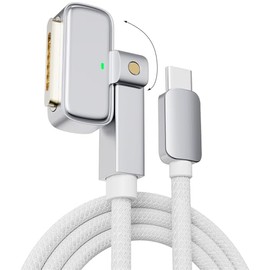 Cable USB-C a 3 magnético de 140 W, cable magnético de 180° para cargador MacBook Air Pro, 6.6 pies compatible con Air (15/13 pulgadas M4 2025, M3 2024, M2 2023, 2022), Pro (16"/14" 2024/2023