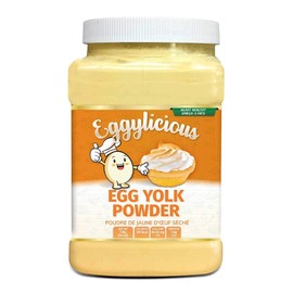 Eggylicious - PACK of 2 - Egg Yolk Powder, Dried Natural Protein Powder, Made from Fresh Eggs, Pasteurized,Smoothies, Non-GMO, No Additives, Used for Baking,1lbs(16oz)