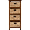 eHemco 4 Tier X-Side End Storage Cabinet with 4 Wicker