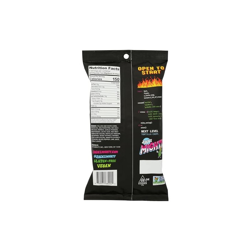 Zack's Mighty Chile Lime Rolled Tortilla Chips, 6 OZ