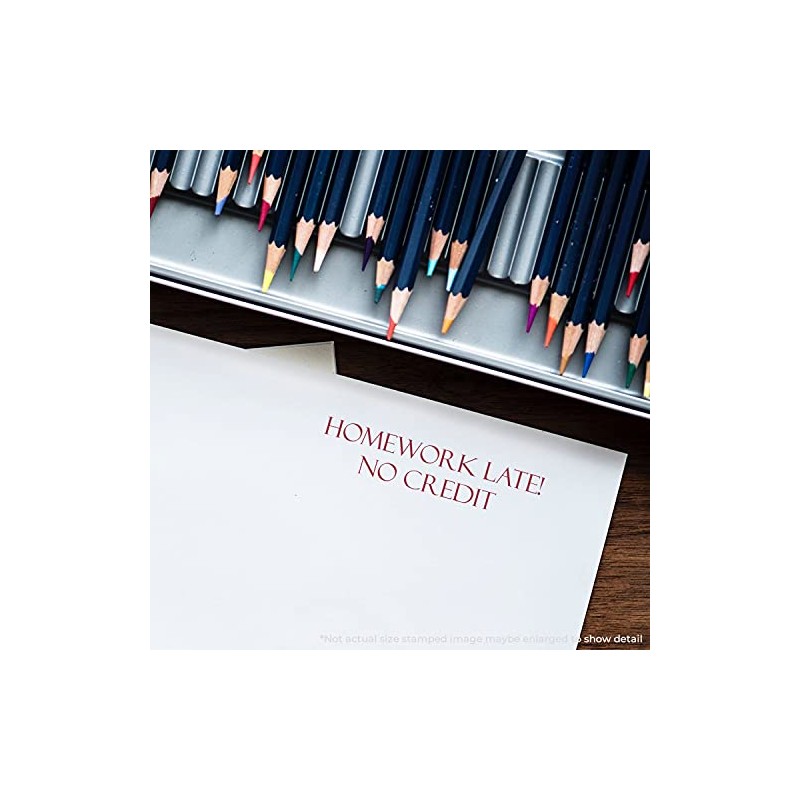 Acorn Sales - Homework Late No Credit Rubber Stamp