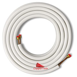 25 Ft 1/4" x 3/8" Line Set for Ductless Mini Split Air Conditioner Heat Pump Systems