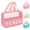 izuzta Chenille Letter Clear Makeup Bags Tote, Preppy Makeup Bag