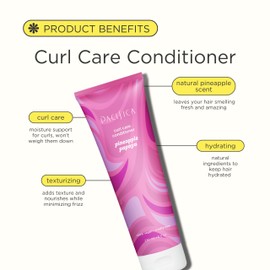 Pacifica Pineapple Papaya Curl Care Conditioner, Designed to Enhance Natural Curls, Color-Safe, Vegan & Cruelty-Free, 8 Fl Oz