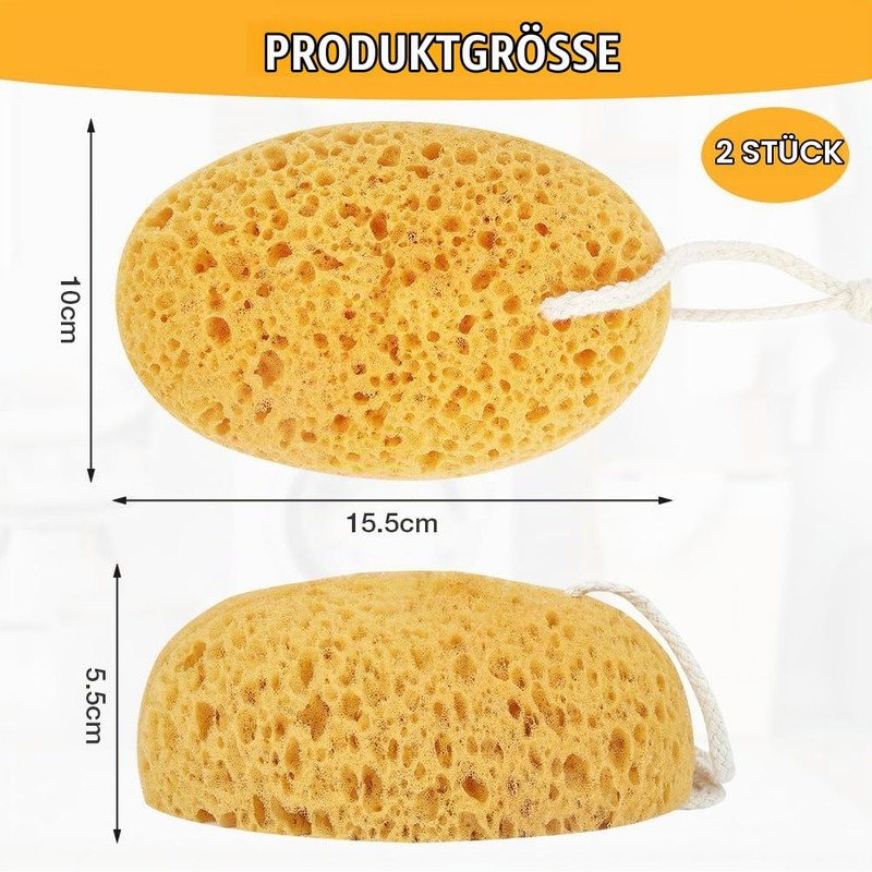 Flintronic Pack of 2 Bath Sponge, Large Natural Sponge for