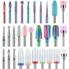 Depvko 30Pcs Nail Drill Bits,3/32 Inch Ceramic Drill Bits for Nails Sets Acrylic, Diamond Cuticle Efile Carbide Remover Bits for Home Salon Acrylic Gel Nail Manicure Pedicure Tools(Come with 3 Cases)