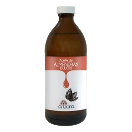 Aceite de Almendras PURO con certificado de composición de Omegas | Ideal como aceite para masaje y para mezclar con aceites esenciales de Aromaterapia | Nutre la Piel, Uñas y Cabello | 500 ml Árbora