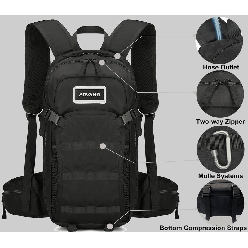 Arvano Hydration Backpack Cycling Backpack Hiking Rucksack with Hydration Bladder