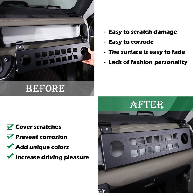 PIUGILH Co-Pilot Dashboard Storage Tray Rack Compatible with Land Rover