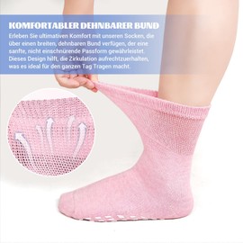 PUTUO Non-Slip Socks for Women Stopper Socks: ABS Non-Slip Socks without Elastic Waistband Women Non-Slip Socks with Nubs Cotton Sport Studded Socks Non-Slip Socks 5 Pairs 35-42, Multicoloured- 1 pair