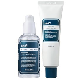 Klairs Moisturizing Cream, Face Moisturizing, Set of 2, Rich Moisture, Smoothing Serum, 2.7 fl oz (80 ml), Soothing Cream, 2.8 oz (80 g), Ceramid Ample, Serum, Hyaluronic Acid, Face Cream, Moisturizing, Sensitive Skin, Highly Moisturizing