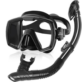 Seago Dry Scuba Snorkel Diving Mask Set, 180⁰ Wide View, Leak-Proof, Anti-Fog, Comfortable Fit for Adults
