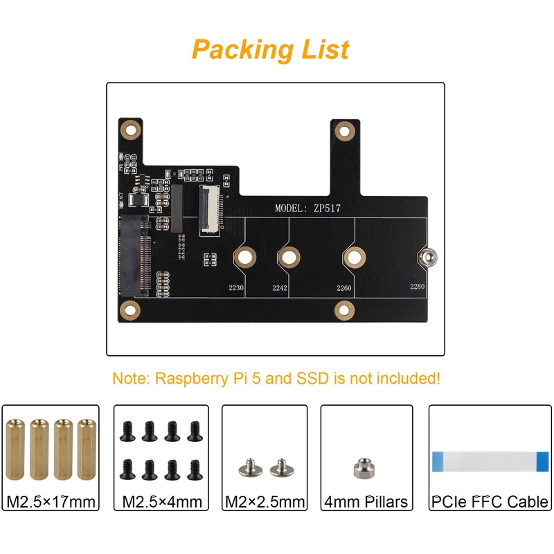 ZDE ZP517A PCIe to M.2 Key M NVMe SSD Shield