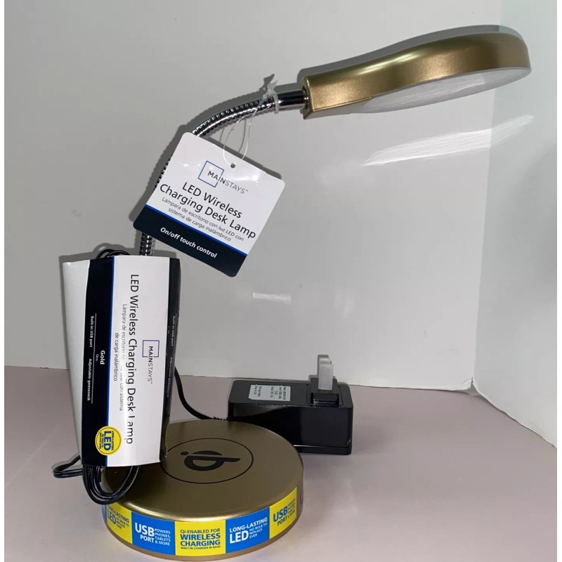 Mainstays Desk Lamp LED Qi Wireless & USB Charging Port