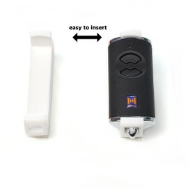 Sun Visor Mount Suitable for Hörmann Handheld Transmitter HSE4 868 BS, Mount/Clip for Sun Visor (Colour: White)