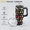 BOOWEATS 40 Oz Pineapple Tumbler with Handle and Straw, Stainless