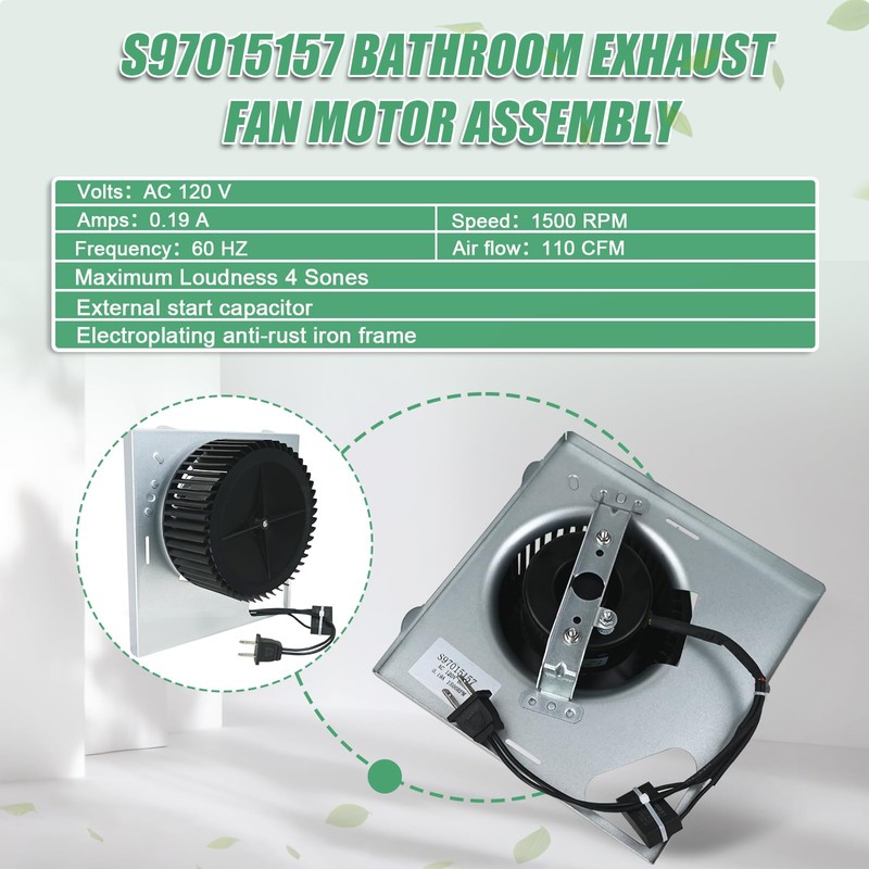 S97015157 Motor Replacement Compatible with Broan NuTone Bathroom Exhaust Fan