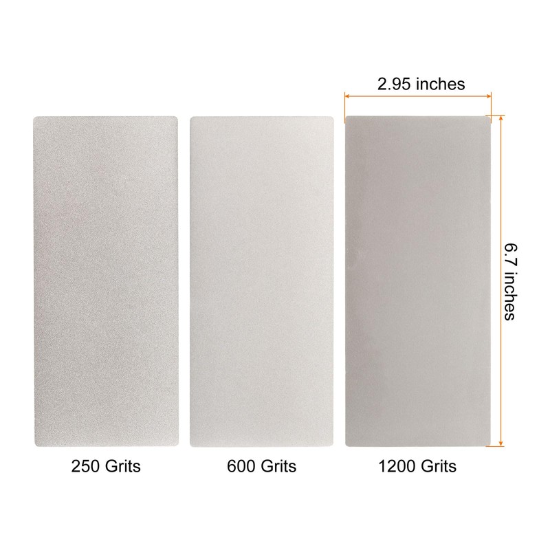 HARFINGTON 3pcs Diamond Sharpening Stone Set 250/600/1200 Grit Knife Sharpening