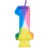 Vibrant Number "1" Rainbow Birthday Candle - 2.75" (1 Pc)
