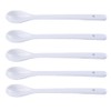 AKOAK 6.7" Ceramic Egg Spoon Set (5 Pieces), White Long-Handled