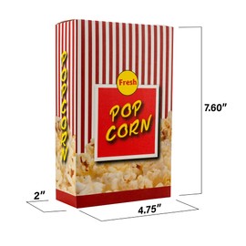 MT Products Popcorn Boxes 1.25 oz. - #3 Popcorn Buckets for Party - Pack of 50