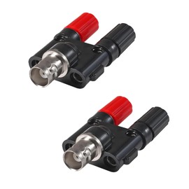 AEDIKO 2pcs BNC Female to 2x 4mm Dual Banana Female Socket Adapter Binding Post Coupler/RF Coax Coaxial Splitter Double Connector Jack Adaptor