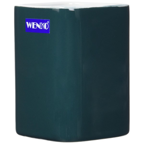 Wenko Elmo Ceramic Toothbrush Cup, 6.5 x 9 x 6.5 cm, green, 6, 5 x 9 x 6, 5 cm