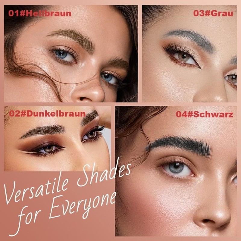 Pack of 2 Eyebrow Pencils, Waterproof, 2-in-1 Dual-Ended Microblading Eyebrow