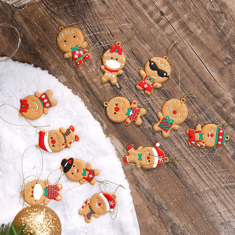 12PCS Easter Christmas Gingerbread Ornaments, Gingerbread Tree Decorations Ginger Man